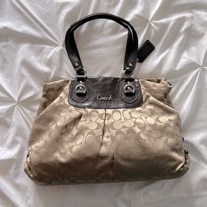 Coach Purse, F1175 F15510, Khaki-Mahogany, Ashley
